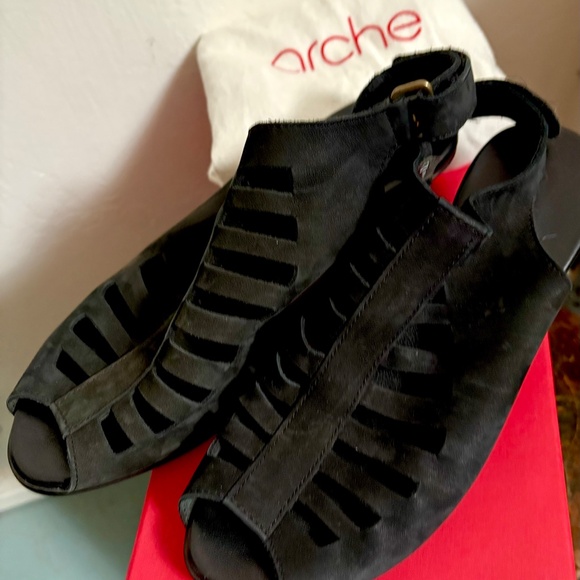 Arche Exor Black Sandal Nubuck Great Condition! Size 37 EU 6-6.6 US - Picture 8 of 8